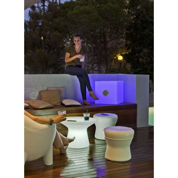 Tuinverlichting lichtkubus Cube met speaker 20x20x20cm