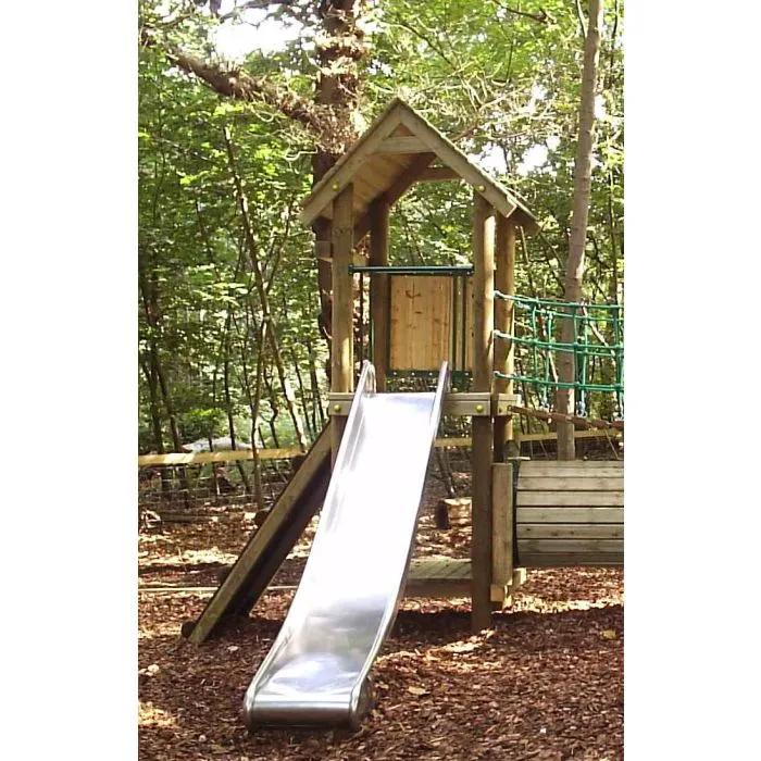 Glijbaan rvs speeltoestellen laag (platformhoogte 200cm)