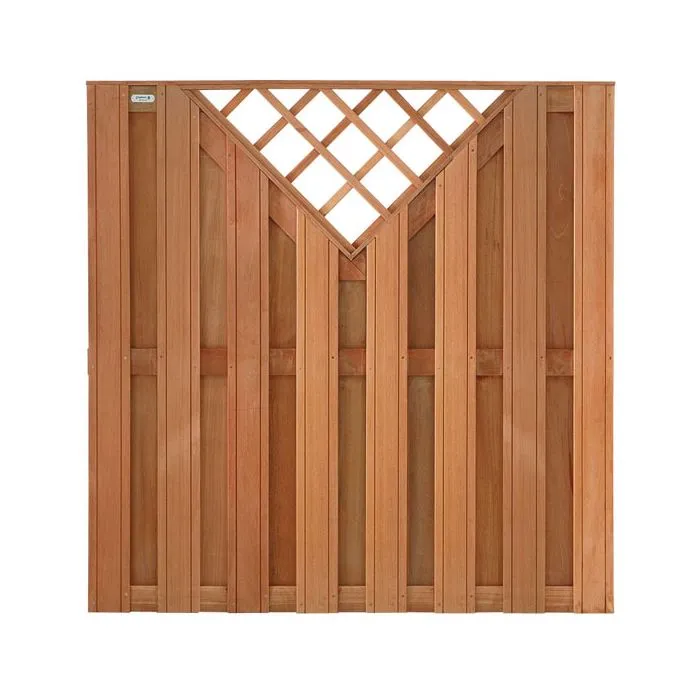 Schutting hardhout V-trellis tuinscherm 180x180cm