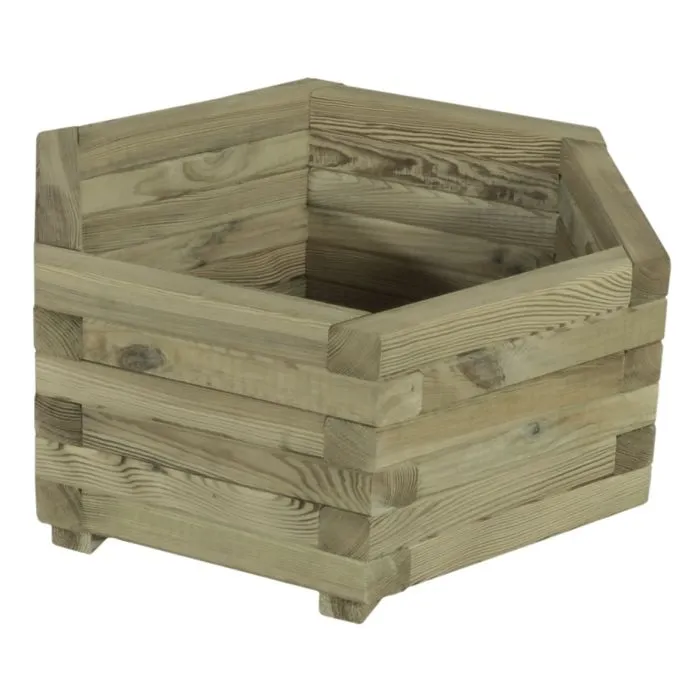 Bloembak plantenbak hout zeskant 50cm grenen