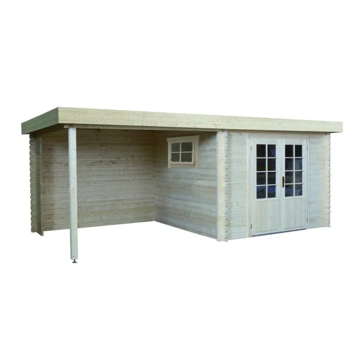 Houten tuinhuisje blokhut Gatwick platdak 500x250cm