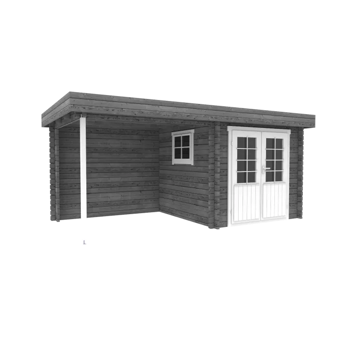 Houten tuinhuisje blokhut Gatwick platdak 500x250cm