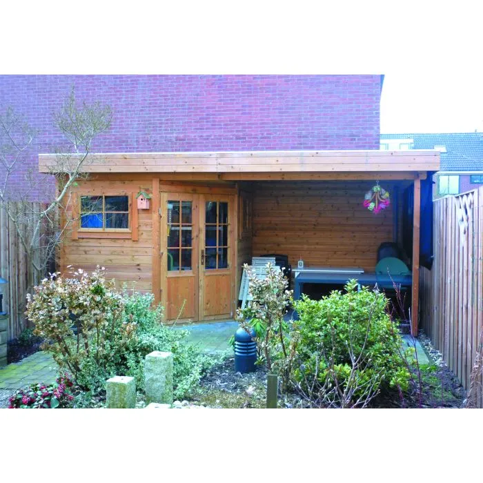 Houten tuinhuisje blokhut Windsor platdak 500x250cm