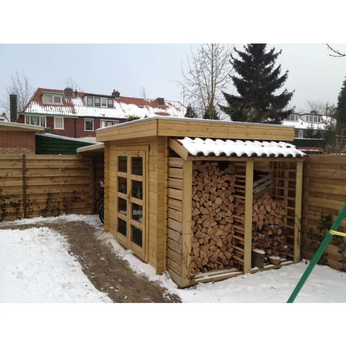 Houten tuinhuisje Modern platdak 300x250cm / 28mm