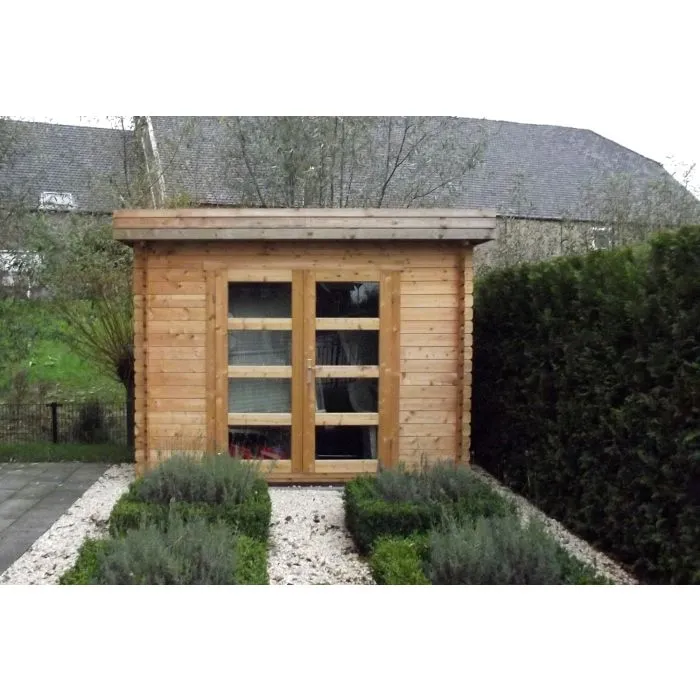 Houten tuinhuisje Modern platdak 300x250cm / 28mm