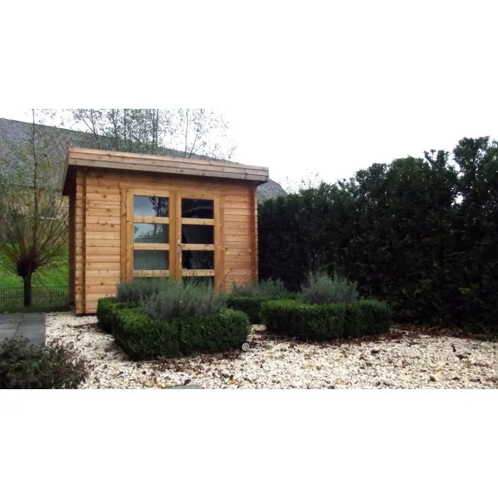 Houten tuinhuisje Modern platdak 300x250cm / 28mm