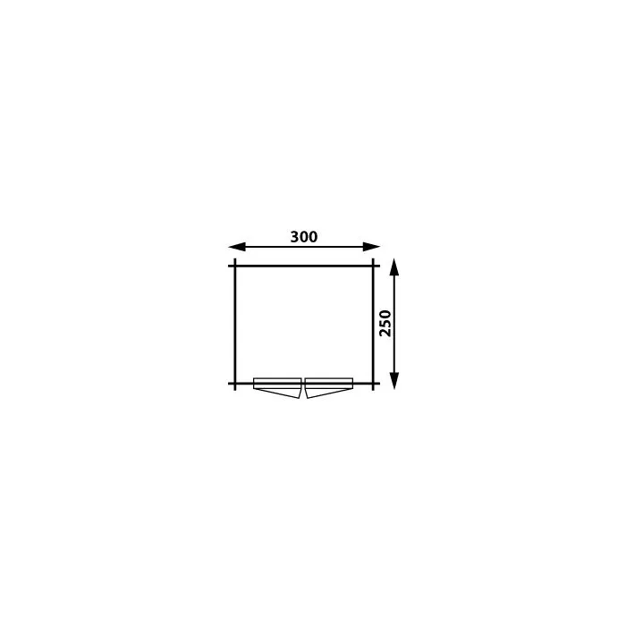 Houten tuinhuisje Modern platdak 300x250cm / 28mm