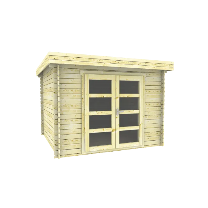 Houten tuinhuisje Modern platdak 300x250cm / 28mm