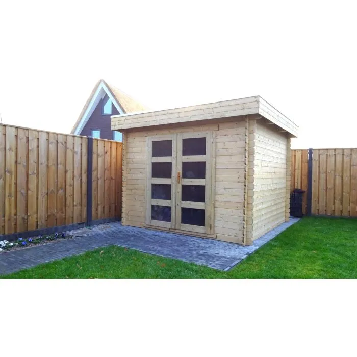 Houten tuinhuisje Modern platdak 300x250cm / 28mm