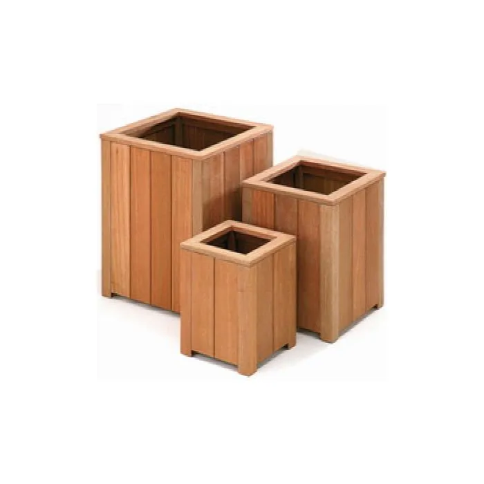 Bloembak plantenbak vierkant bangkirai hardhout 30x30cm
