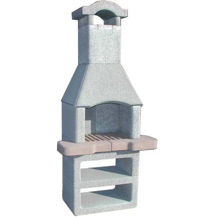 Betonnen barbecue nr.10 (185x85x50cm/280kg) lichtgrijs