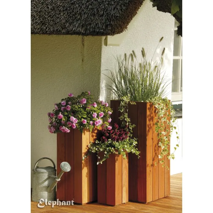 Bloembak plantenbak Bangkirai hardhout 70cm hoog
