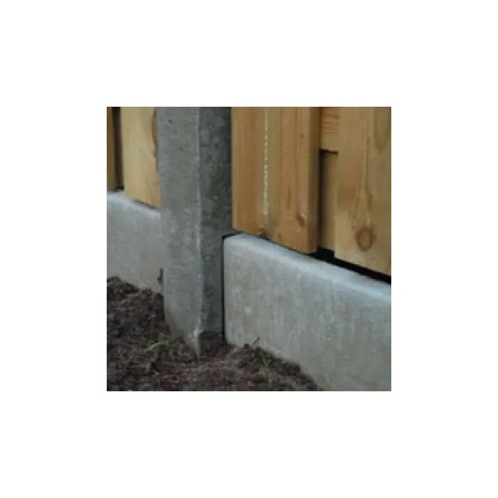 Betonplaat met houten schutting in het grijs 184x22x3,4cm