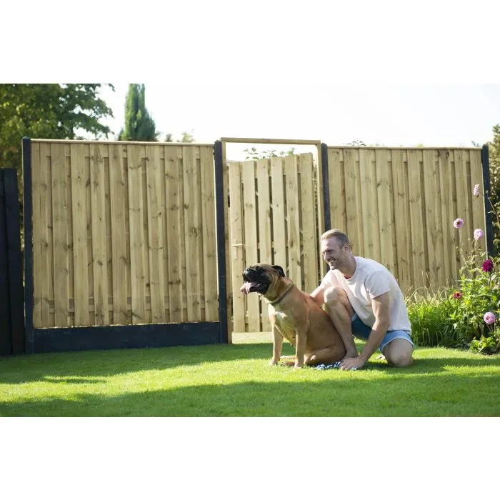 Schutting tuinscherm zichtdicht 21 planks 180x180cm RVS