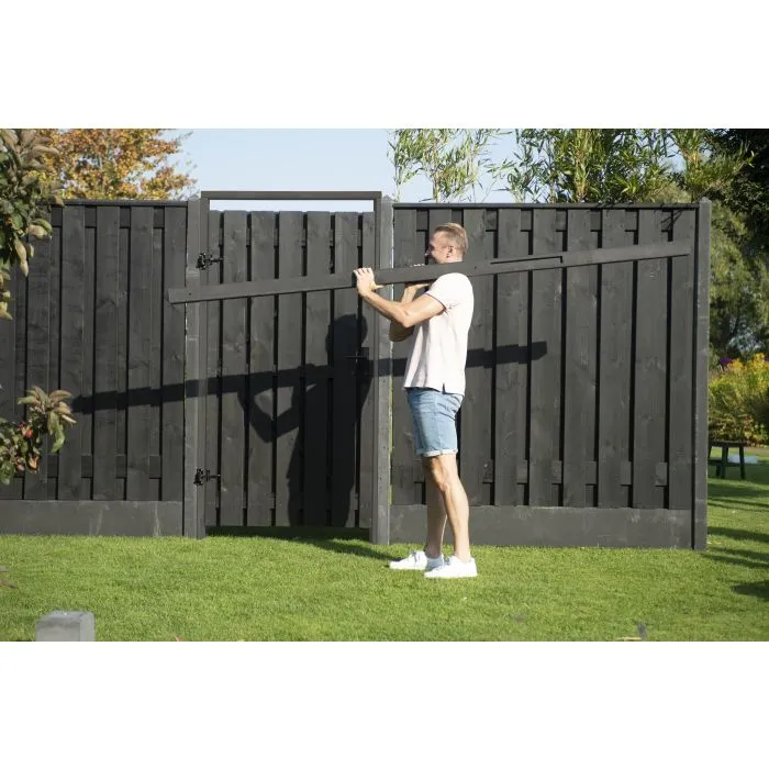 Hout beton schutting volledig antraciet  200x190cm (per set)