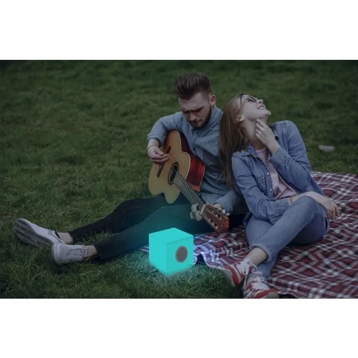 Tuinverlichting lichtkubus Cube met speaker 20x20x20cm