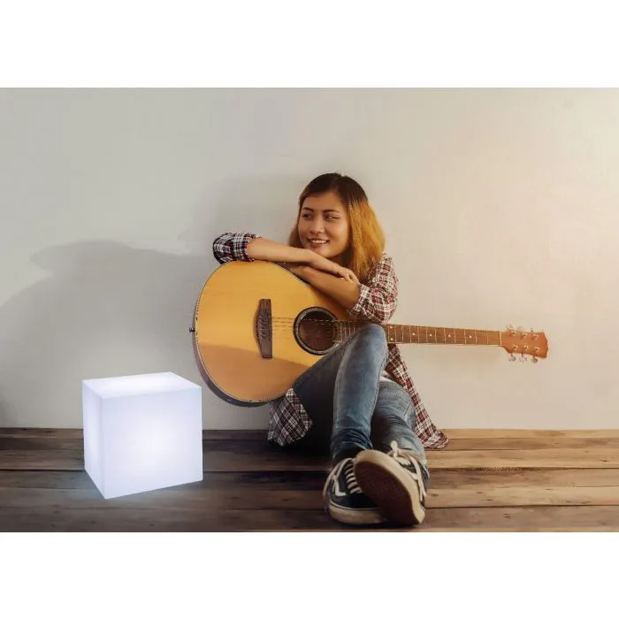 Tuinverlichting lichtkubus Cube met speaker 20x20x20cm