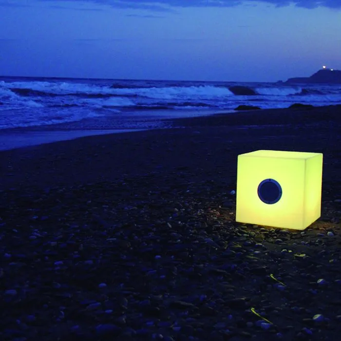 Tuinverlichting lichtkubus Cube met speaker 20x20x20cm
