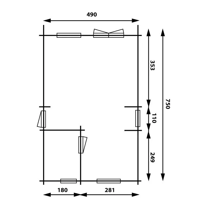 Houten huis blokhut lodge chalet Stavanger 5,20x7,80m (94mm)