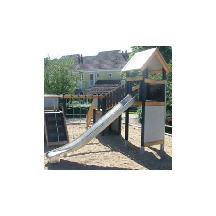 Glijbaan rvs speeltoestellen laag (platformhoogte 200cm)