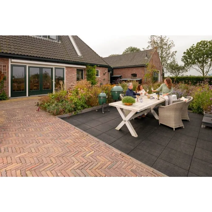 Rubberen tegels zwart 500x500x25mm prijs per m2