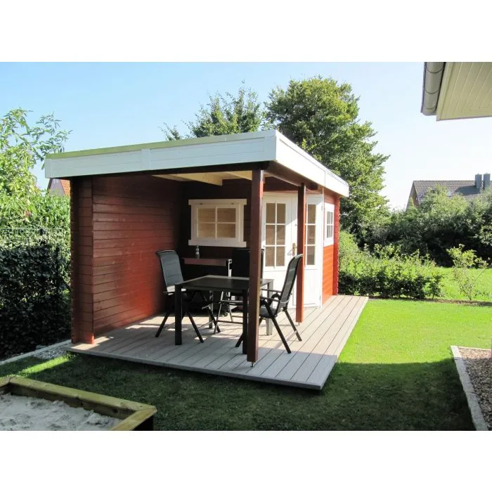 Houten tuinhuisje blokhut Windsor platdak 500x250cm