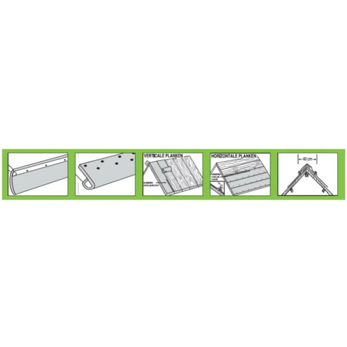 Dakrol grijs 10m2 voor tuinhuisje, blokhutten, carports