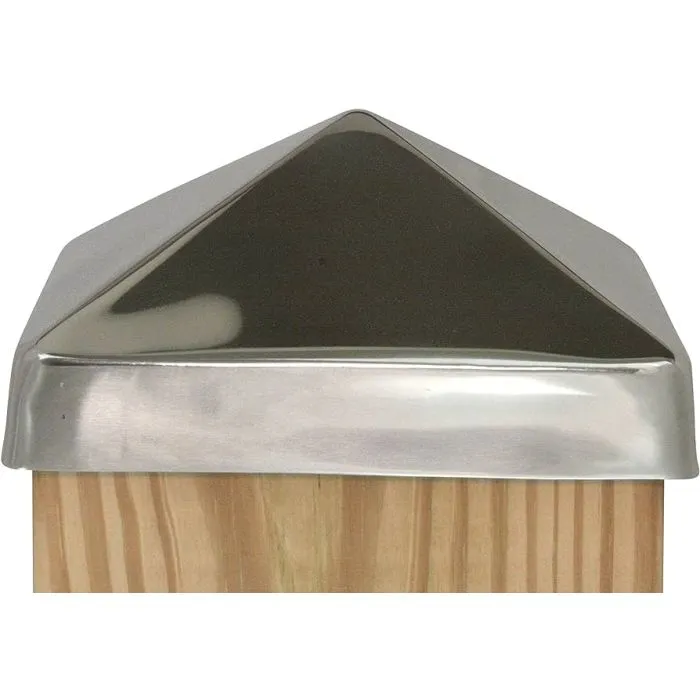 Paalornament paalkap voor tuinpaal RVS 91mm