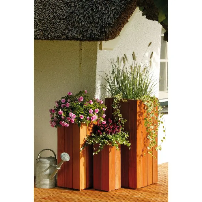 Bloembak plantenbak Bangkirai hardhout 40x40x90cm