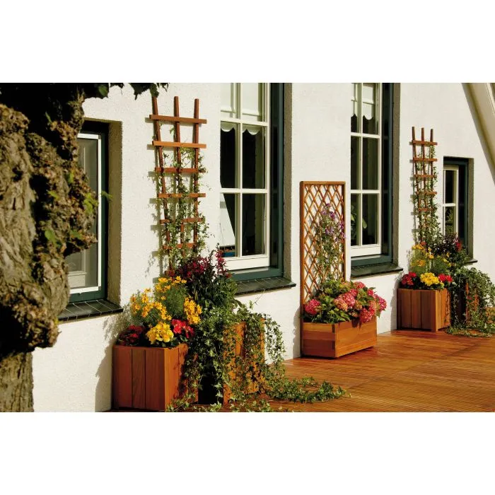 Bloembak plantenbak vierkant bangkirai hardhout 50x50cm