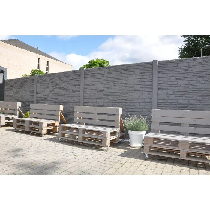 Beton schutting Rusticastone dubbelzijdig 200x200cm