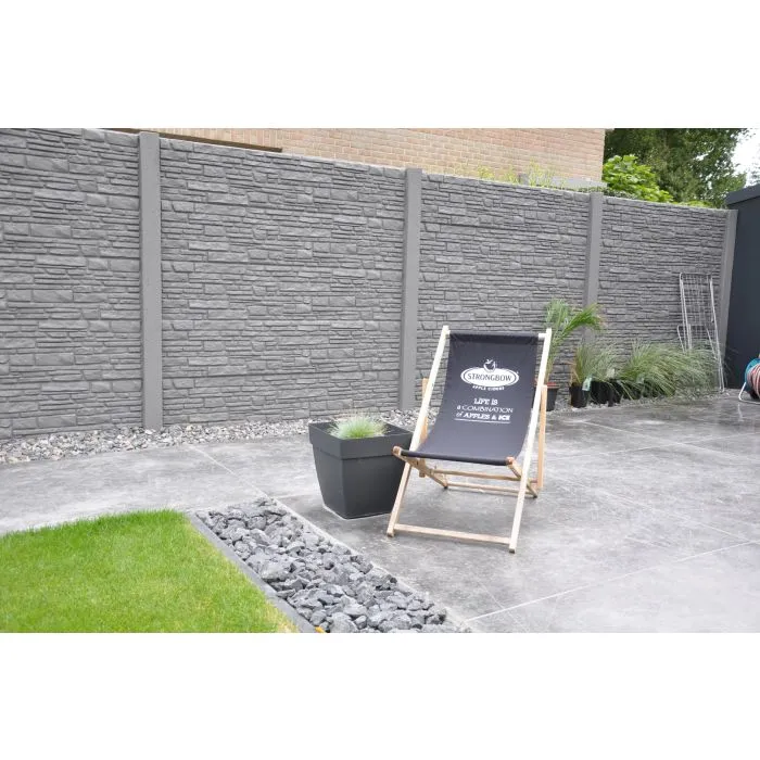 Beton schutting Rusticastone dubbelzijdig 200x200cm
