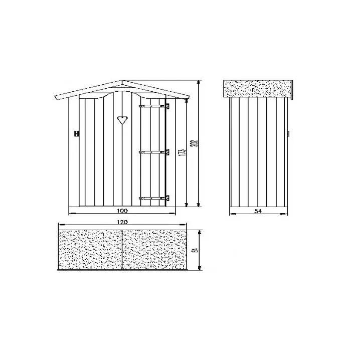 Tuinkast tuinberging opbergkast grenen 205x120x65cm