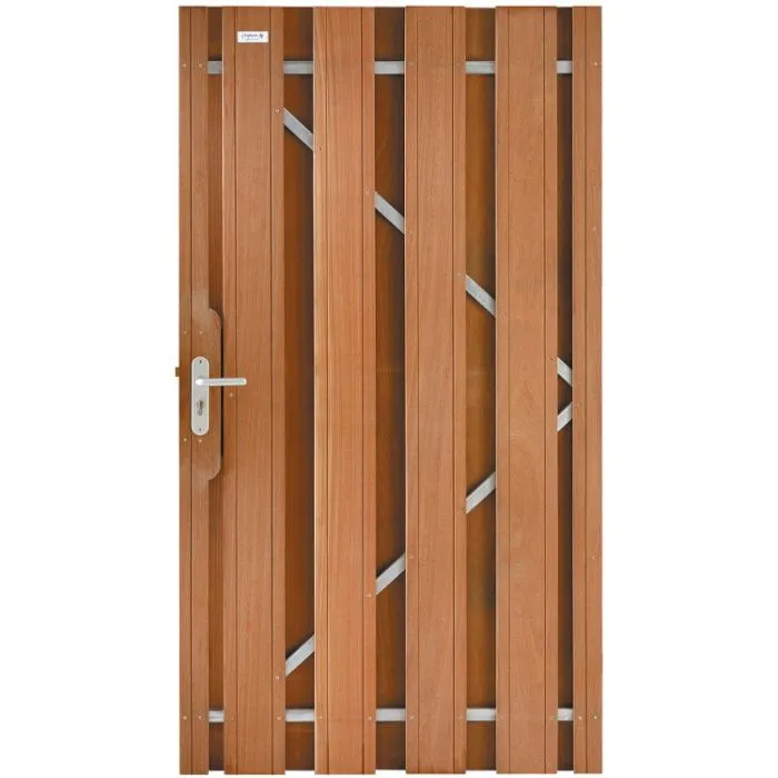 Hardhouten tuinpoort op poortframe Bangkirai compleet 180x100cm