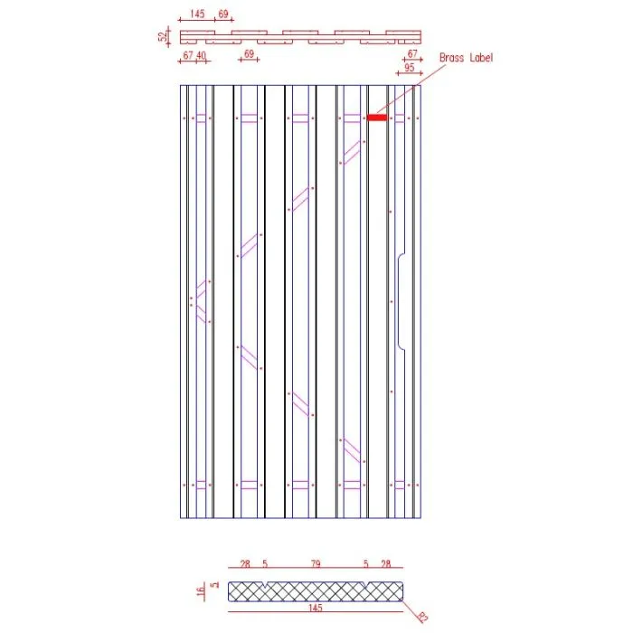 Hardhouten tuinpoort op poortframe Bangkirai compleet 180x100cm
