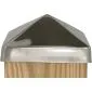 Paalornament paalkap voor tuinpaal RVS 91mm